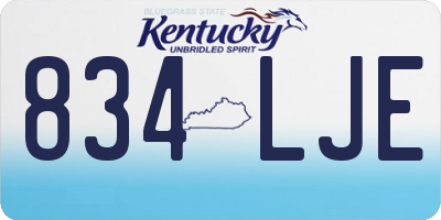 KY license plate 834LJE