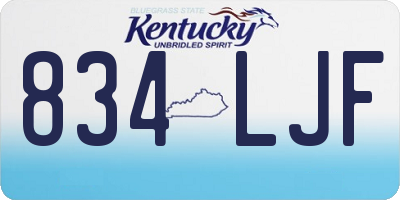 KY license plate 834LJF