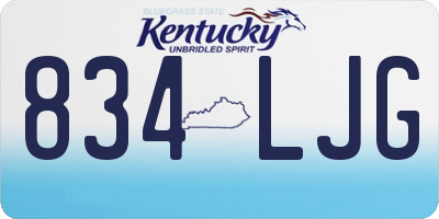 KY license plate 834LJG