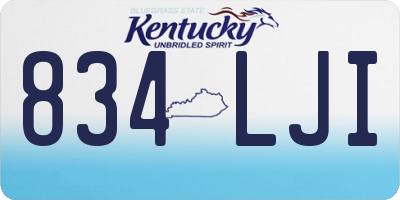 KY license plate 834LJI