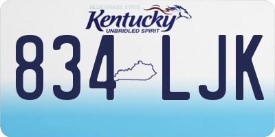 KY license plate 834LJK