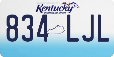 KY license plate 834LJL