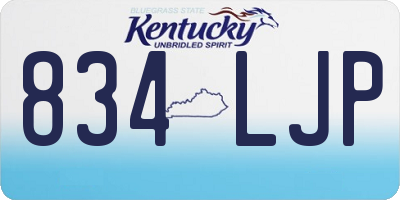 KY license plate 834LJP