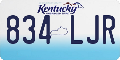 KY license plate 834LJR