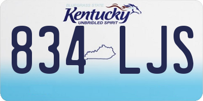 KY license plate 834LJS