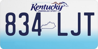 KY license plate 834LJT