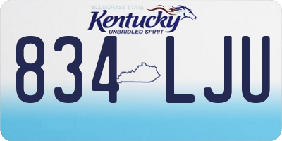 KY license plate 834LJU