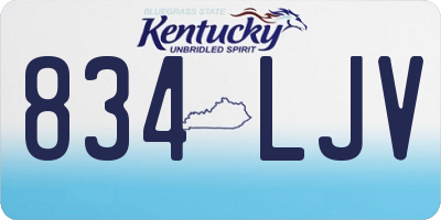 KY license plate 834LJV
