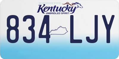 KY license plate 834LJY