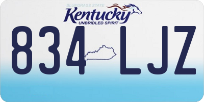 KY license plate 834LJZ