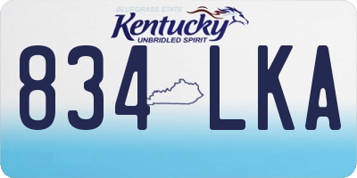 KY license plate 834LKA
