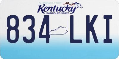 KY license plate 834LKI
