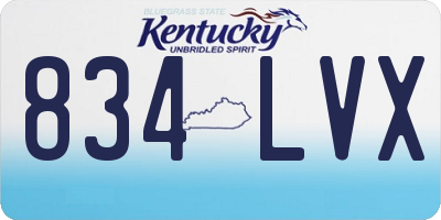 KY license plate 834LVX