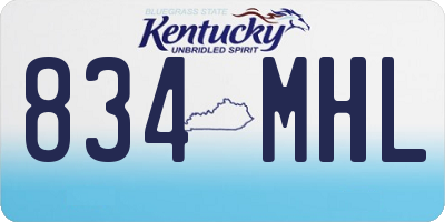 KY license plate 834MHL