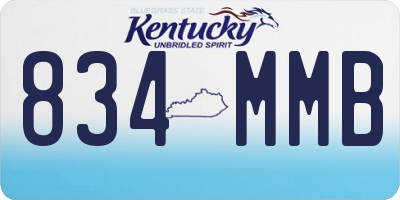 KY license plate 834MMB
