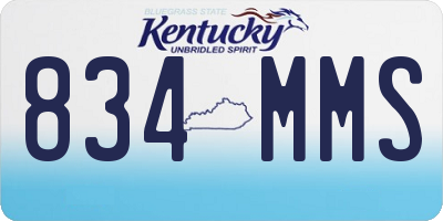 KY license plate 834MMS