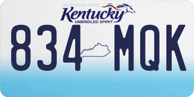 KY license plate 834MQK
