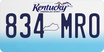 KY license plate 834MRO