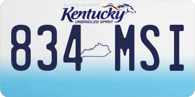 KY license plate 834MSI