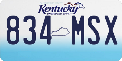 KY license plate 834MSX