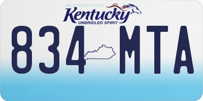 KY license plate 834MTA