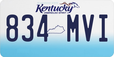KY license plate 834MVI