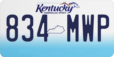 KY license plate 834MWP
