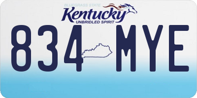 KY license plate 834MYE