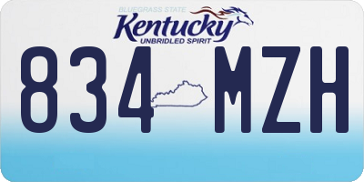 KY license plate 834MZH