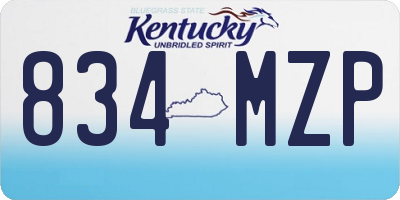 KY license plate 834MZP