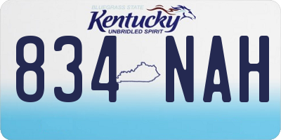 KY license plate 834NAH