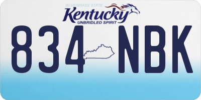 KY license plate 834NBK