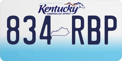 KY license plate 834RBP