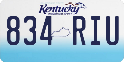 KY license plate 834RIU