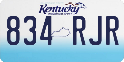 KY license plate 834RJR