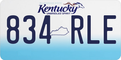KY license plate 834RLE