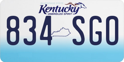 KY license plate 834SGO