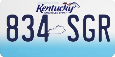 KY license plate 834SGR