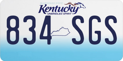 KY license plate 834SGS