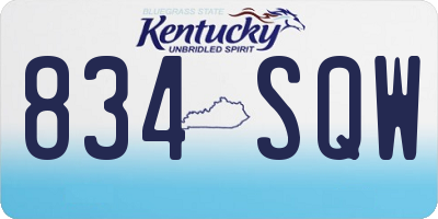 KY license plate 834SQW