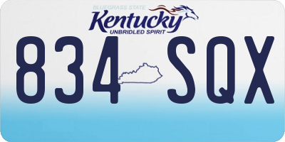 KY license plate 834SQX