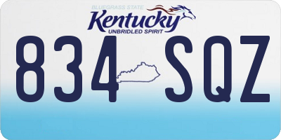 KY license plate 834SQZ
