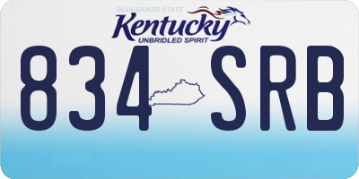 KY license plate 834SRB