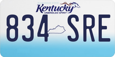KY license plate 834SRE