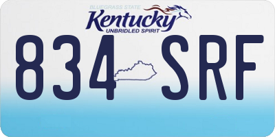 KY license plate 834SRF