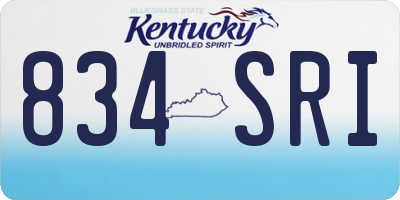 KY license plate 834SRI