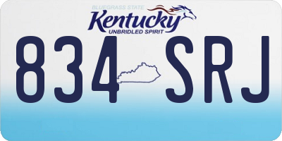 KY license plate 834SRJ