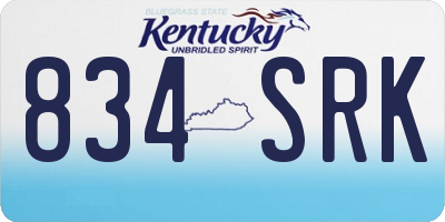 KY license plate 834SRK