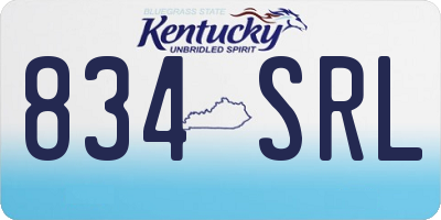KY license plate 834SRL