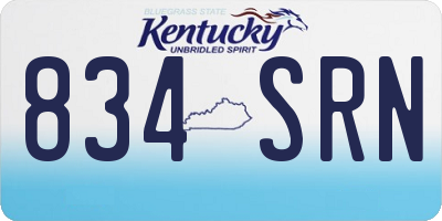 KY license plate 834SRN